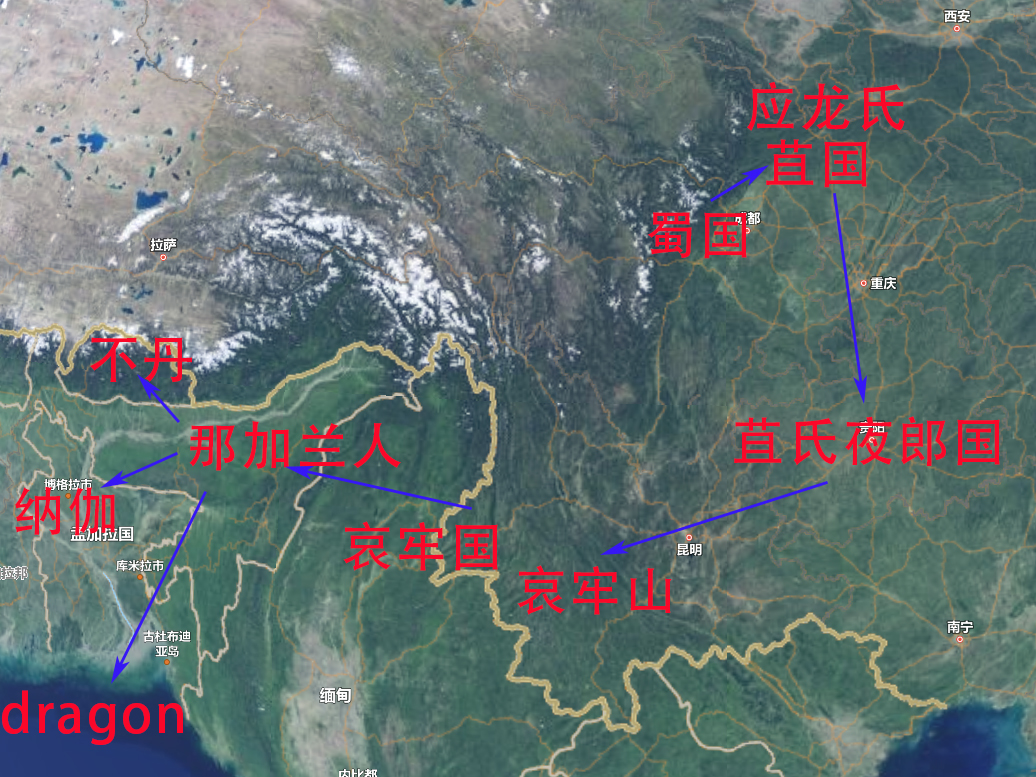 龙文化西南传播路线